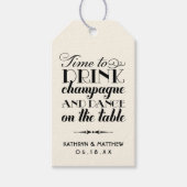 Tijd om Champagne Quote Wedding Monogram te Drinke Cadeaulabel (Voorkant)