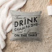Tijd om Champagne Rustic Black Pillow te Drinken Kussen (Deken)