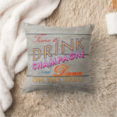 Tijd om Champagne Rustic Pillow te Drinken Kussen (Deken)