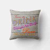 Tijd om Champagne Rustic Pillow te Drinken Kussen (Achterkant)