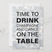 Tijd om Champagne Silver Holiday Uitnodiging te Dr (Voorkant)