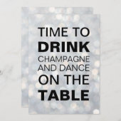 Tijd om Champagne Silver Holiday Uitnodiging te Dr (Voorkant / Achterkant)