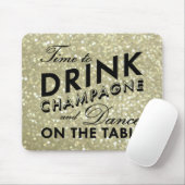 Tijd om Champagne Sparkly Gold Muismat te Drinken (Met muis)