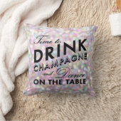 Tijd om Champagne Sparkly Pillow te Drinken Kussen (Deken)