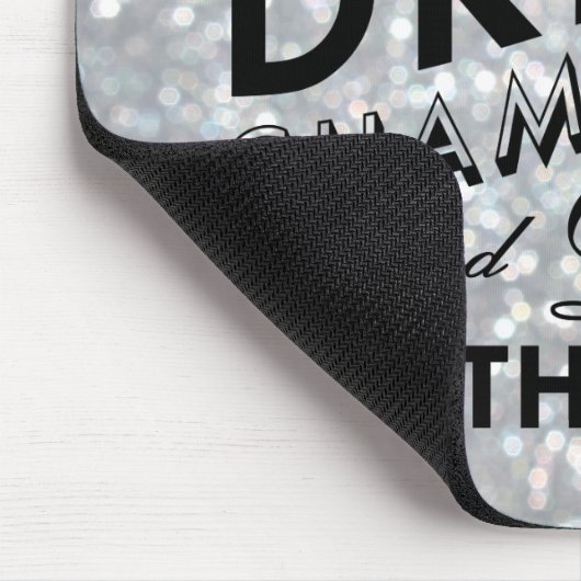 Tijd om Champagne Sparkly Silver Muismat te Drinke (Hoek)