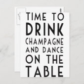 Tijd om Champagne te drink en op de Lijst te Briefkaart (Voorkant / Achterkant)