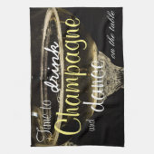 Tijd om champagne te drinken en te dansen op tafel theedoek (Verticaal)