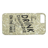 Tijd om Champagne te Drinken op Gold iPhone 7 Hoes (Achterkant (Horizontaal))