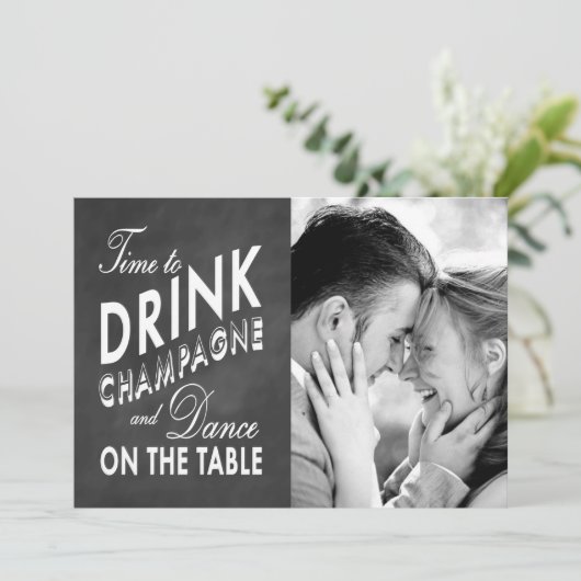 Tijd om champagne te drinken Vakantie Fotokaart Feestdagenkaart (Staand voorkant)