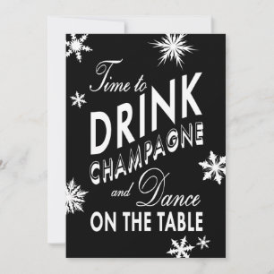 Tijd om champagne te drinken Zakelijke zwarte uitn Kaart