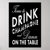 Tijd om champagne te drinken Zwarte Poster (Voorkant)