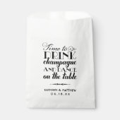 Tijd om champagne te drinken Zwarte Script Bruilof Bedankzakje (Voorkant)