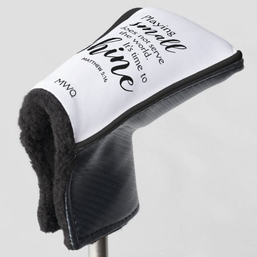 TIJD OM Christelijke Monogram PUTTER TE SCHUDDEN Golfheadcover (3/4 voorkant)