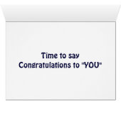 TIJD OM "CONGRATULATIES VOOR U" TE ZEGGEN VOOR ELK (Binenzijde Horizontaal (Onderkant))