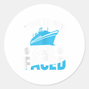 Tijd om cruise bij verzending te krijgen ronde sticker