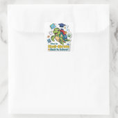 Tijd om de Back-to-School Turtle Funny te vieren Vierkante Sticker (Tas)