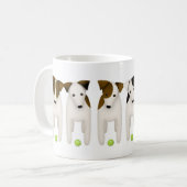 Tijd om de bal te gooien Parson Jack Russell dogmo Koffiemok (Voorkant links)