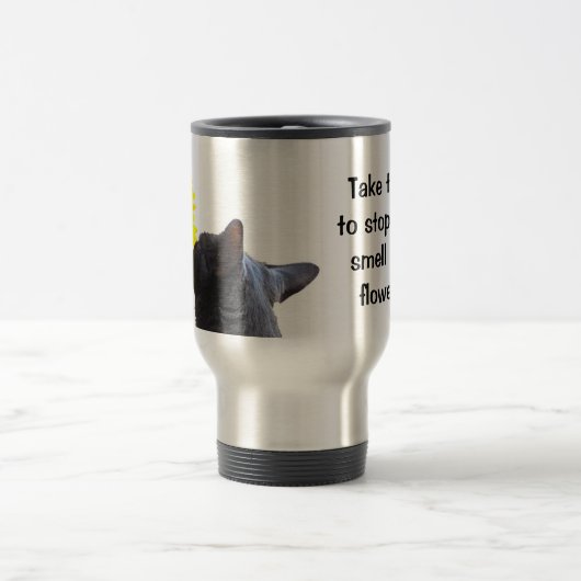 Tijd om de bloemen te rooien reisbeker (Center)