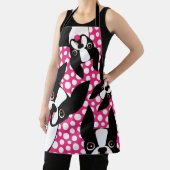 Tijd om de Boston Terriers Pink Polka Dot te voede Schort (Insitu)