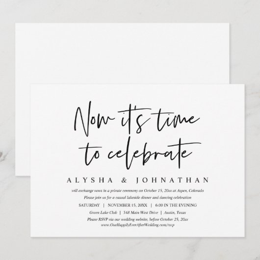 Tijd om de Casual bruiloft te vieren Kaart (Voorkant / Achterkant)