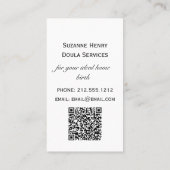 Tijd om de Doula Zwangerschap Hart QR-code te bell Visitekaartje (Achterkant)