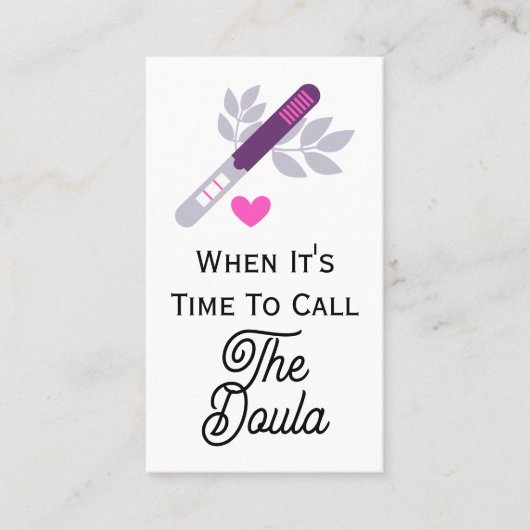 Tijd om de Doula Zwangerschap Hart QR-code te bell Visitekaartje (Voorkant)