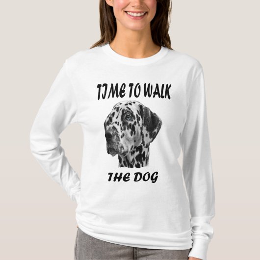 Tijd om de hond te laten lopen t-shirt (Voorkant)