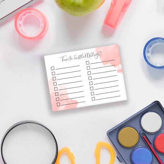 Tijd om de koraalWaterverf te verbergen om een lij Post-it® Notes