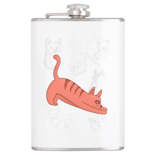 Tijd om de Mok van de Koffie van twee toonapparate Heupfles (Voorkant)