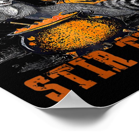 Tijd om de pot grappige wasbeer heks Halloween roe Poster (Hoek)