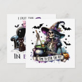 Tijd om de Pot Skeleton Witch te roeren Kaart (Voorkant / Achterkant)