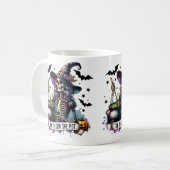 Tijd om de Pot Skeleton Witch te roeren Koffiemok (Voorkant links)