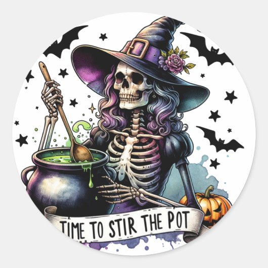 Tijd om de pot te roeren ronde sticker (Voorkant)