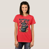 Tijd om de Pot te Roeren Schattig Wasbeer Grappige T-shirt (Voorkant volledig)