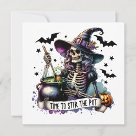 Tijd om de Pot te Roeren Skeleton Witch Kaart