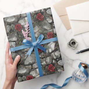 Tijd Om De Rozen Te Roken Bakstenen Bruiloft Cadeaupapier