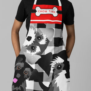 Tijd om de Schnauzers te Voeren Grappige Hond Lief Schort