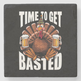 Tijd om de Thanksgiving-kalkoen met bier te bedrui Stenen Onderzetter