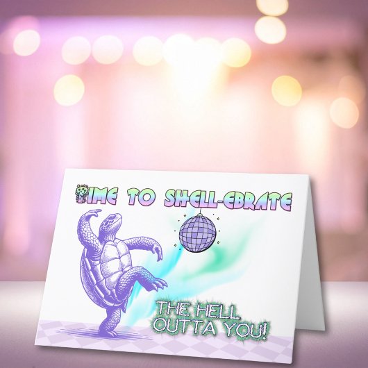 Tijd om de verjaardag van Funny Turtle Disco te vi Kaart