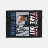 Tijd om de vuilnisbak Funny Trump Garbage Tru uit  Fleece Deken (Voorkant (Horizontaal))