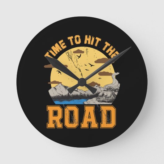Tijd om de weg op te gaan ronde klok (Voorkant)