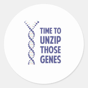 Tijd om die genetische genen te ontrafelen ronde sticker