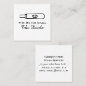 Tijd om Doula te bellen Eenvoudige zwangerschap Vierkante Visitekaartje (Voorkant / Achterkant)