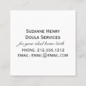 Tijd om Doula te bellen Eenvoudige zwangerschap Vierkante Visitekaartje (Achterkant)