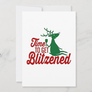 Tijd om dronken te worden Kerstmis rendier Bedankkaart