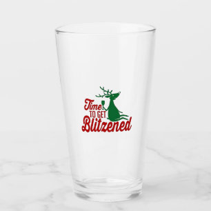 Tijd om dronken te worden Kerstmis rendier Glas