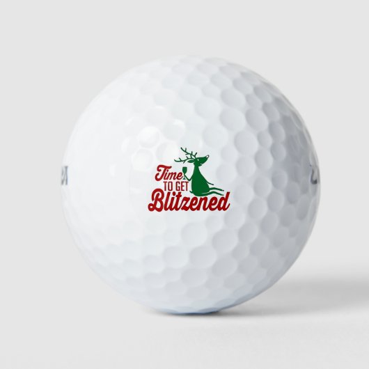 Tijd om dronken te worden Kerstmis rendier Golfballen (Voorkant)