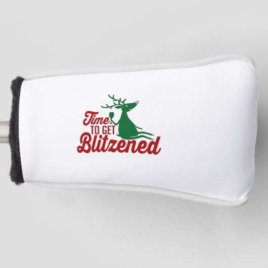 Tijd om dronken te worden Kerstmis rendier Golfheadcover (Voorkant)