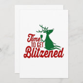 Tijd om dronken te worden Kerstmis rendier  Kaart (Voorkant / Achterkant)