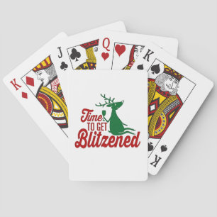 Tijd om dronken te worden Kerstmis rendier Pokerkaarten